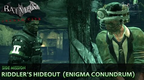 Arkham city is not the place to be rich or famous. Batman: Arkham City - Riddler's Hideout - Enigma Conundrum Side Mission Walkthrough - YouTube