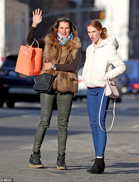 Brooke Shields 53 Bundles Up In A Furry Vest For Lunch In The West