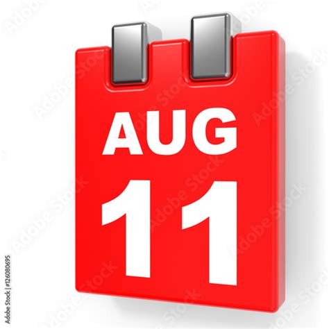 August 11 Calendar On White Background Stock Photo And Royalty Free