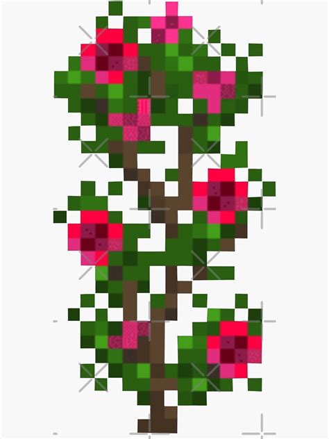 Minecraft Rose Bush Stay True Resource Pack Sticker For Sale By