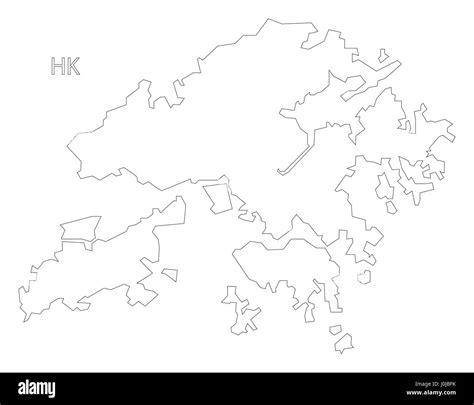 Hong Kong Outline Silhouette Map Illustration Stock Vector Image And Art