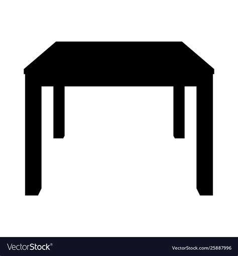 Table Silhouette Royalty Free Vector Image Vectorstock