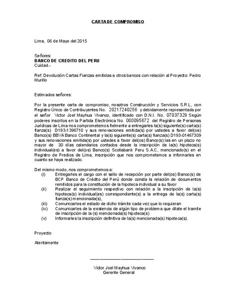 Doc Carta Compromiso Devolucion Carta Fianza 2 Jeannette Vivanco