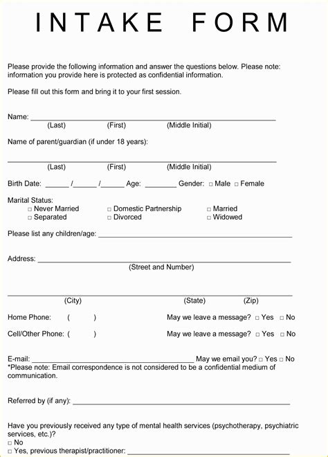 Free Counseling Forms Templates Of 5 Massage Therapy Intake Form Template Heritagechristiancollege