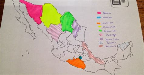 Historia Socio Política De México Mapa De México Con Los Principales