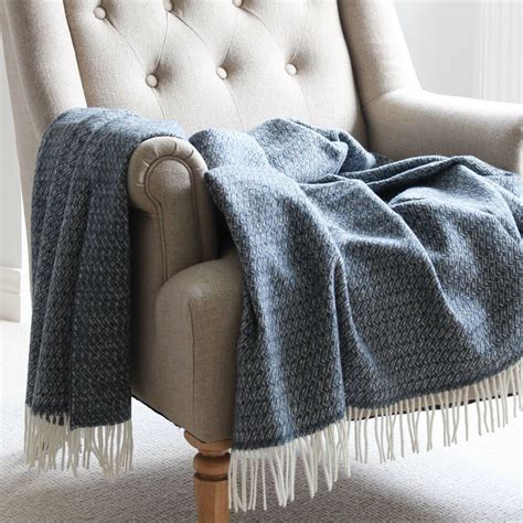 Anglesey Blue Lambswool Throw By Marquis And Dawe In 2022 Lambswool