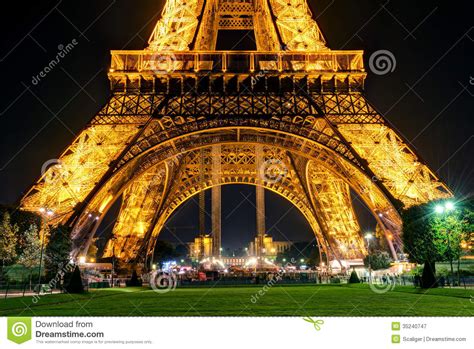 It is the tallest structure in paris and among the most recognized symbols in the world. The Eiffel Tower At Night In Paris Editorial Photography - Image of attraction, outdoor: 35240747