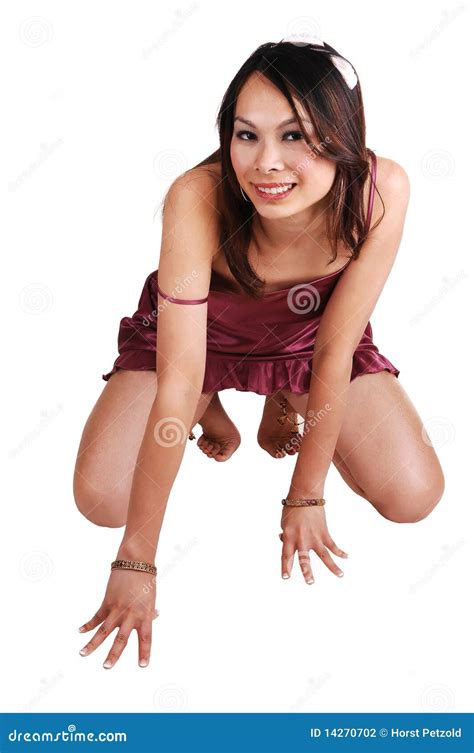 Woman Kneeling In Lingerie Stock Photo Image Of Kneeling Looking