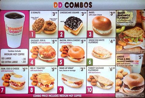 All of these items, along with some more, will fall in the range of $1 to $6. Menu at Dunkin' fast food, Littleton, W Mineral Ave Suite 10