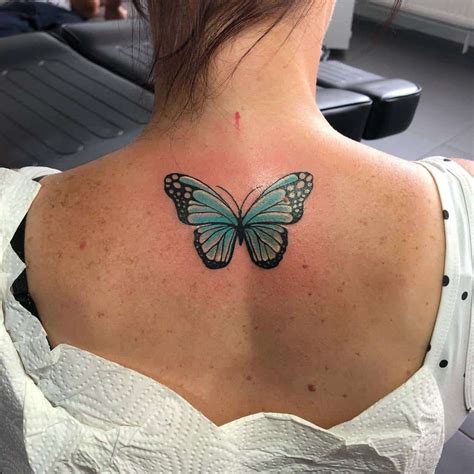 Blue Butterfly Drawing Tattoo