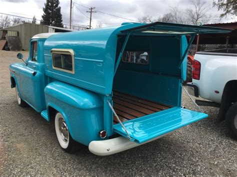Chevy Truck 3100 12 Ton Apache Original Camper Shell Wood Bed Stepside