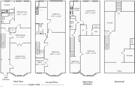 ROWHOUSE PLANS « Unique House Plans | Unique house plans, Floor plans, House floor plans