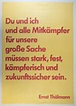 Plakat Zitat Ernst Thälmann | DDR Museum Berlin