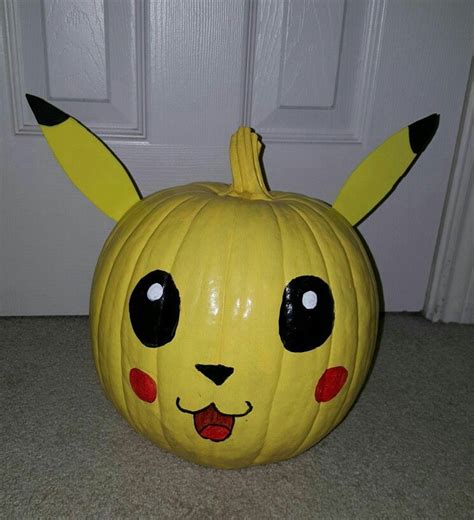 Pikachu Pokemon Pumpkin Craft Paint And Yellow Foam Sheets For The Ears