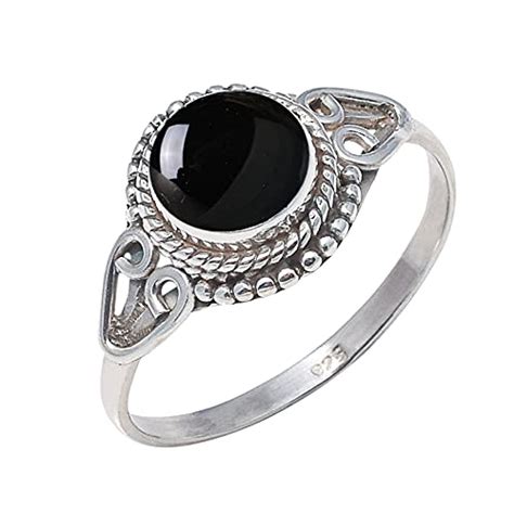 925 Sterling Silver Black Onyx Ring Size Us 8 Black Onyx