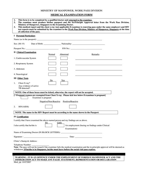 Medical Examination Form For Employment 2020 Fill And Sign Printable