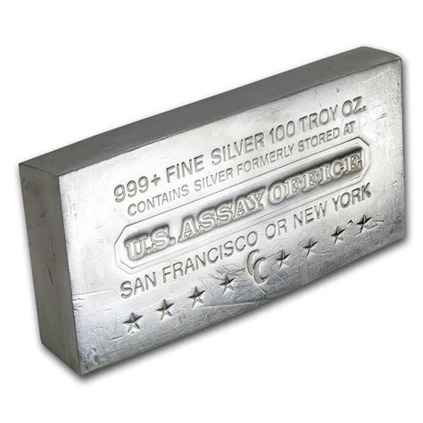 Buy 100 Oz Silver Bar Us Assay Office Struck Apmex