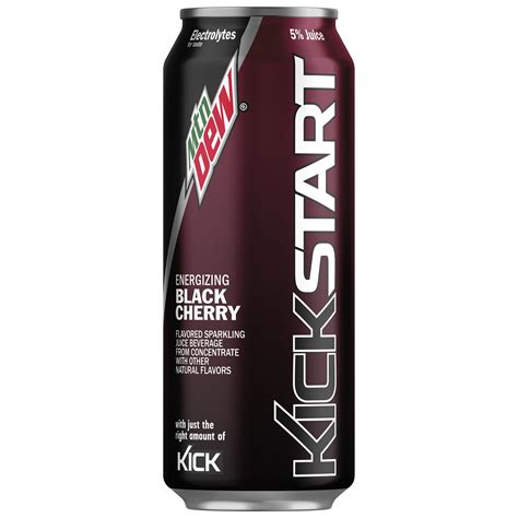 Mountain Dew Kickstart Energizing Juice Beverage Black Cherry 16 Oz