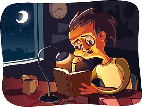 Studying Late At Night Illustrations Royalty Free Vector Graphics