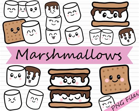 Marshmallow Clipart Smores Clipart Smore Png Etsy