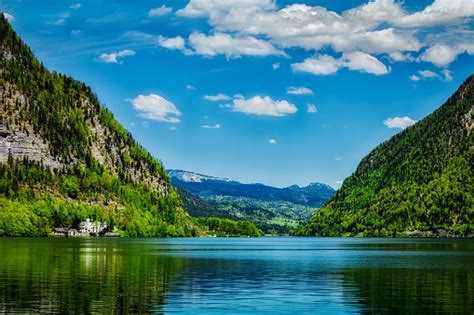 Hallstatter See Mountain Lake In Austria Stock Photo Download Image