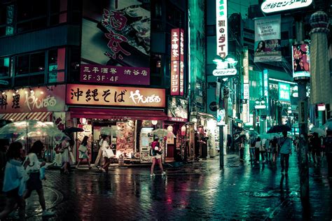 Rainy Night In Shibuya Tokyo 4896 × 3265 Rraining