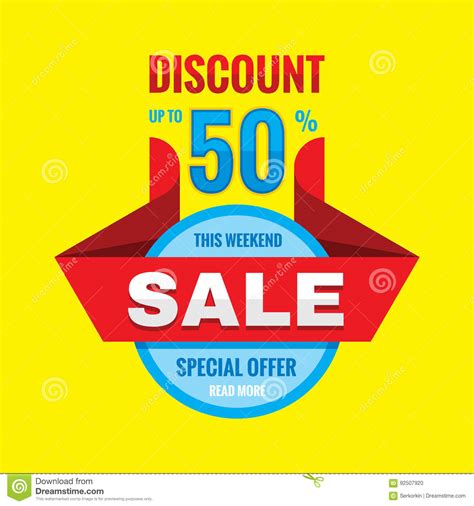 Sale Discount Up To 50 Vector Banner Concept Illustration Special