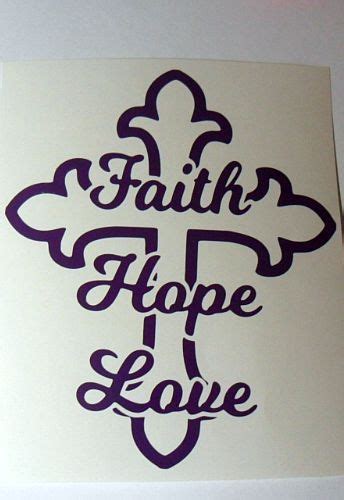 Faith Hope Love Cross Vinyl Decal Sticker Car Window Glass Block