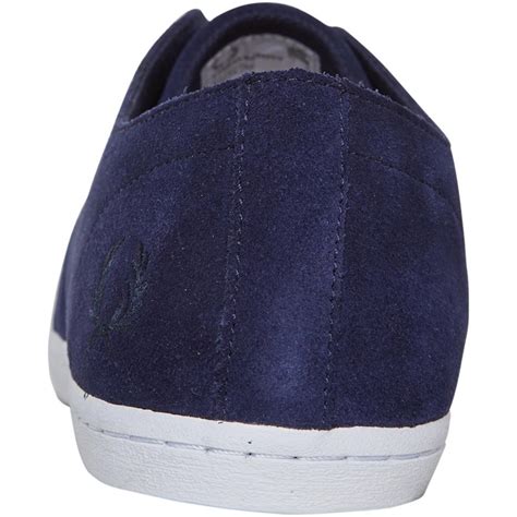 Buy Fred Perry Mens Byron Low Suede Trainers Carbon Blue