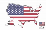 mapa y bandera de los estados unidos de américa. diseño de dibujos ...