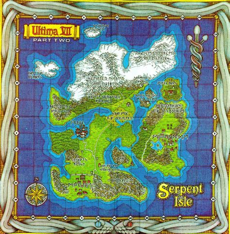 Ultima Vii Part Two Map Of Serpent Isle The Codex Of Ultima Wisdom A
