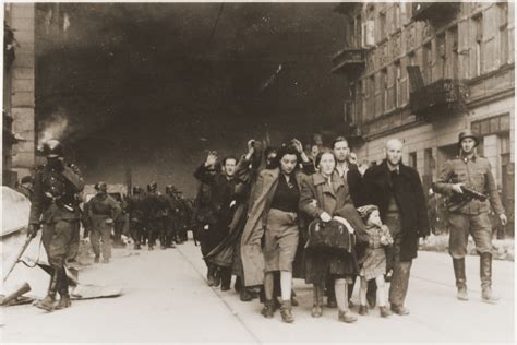 Jews Captured During The Suppression Of The Warsaw Ghetto Uprising Are