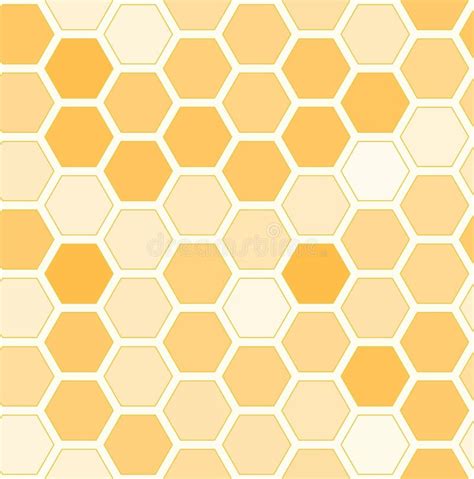 Vector Honeycomb Seamless Pattern Bee Hive Mosaic Background Of