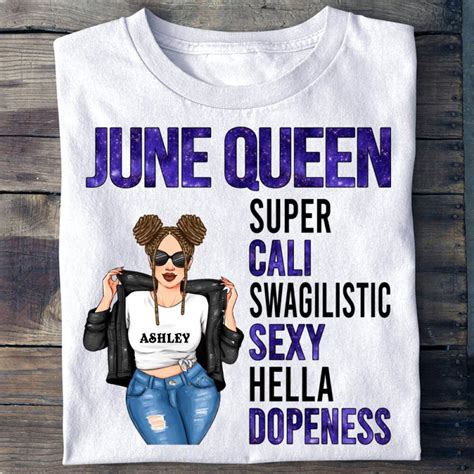 Personalized June Birthday T Shirt Custom Birthday Shirt Queens Born