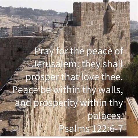 An Old Stone Wall With The Words Pray For The Peace Of Jerusalem They