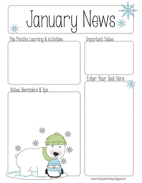 Here Is A Pdf Editable January Newsletter Again It Is For All Grades