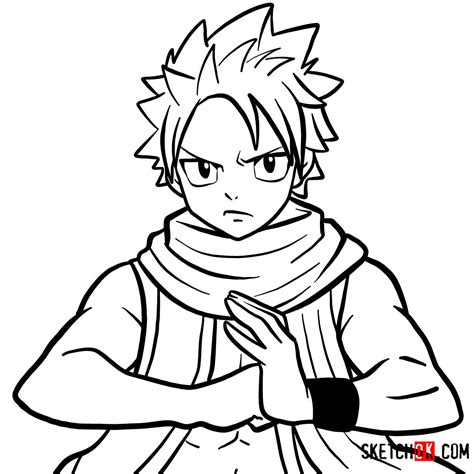 A Step By Step Guide On How To Draw Natsu Dragneels Face