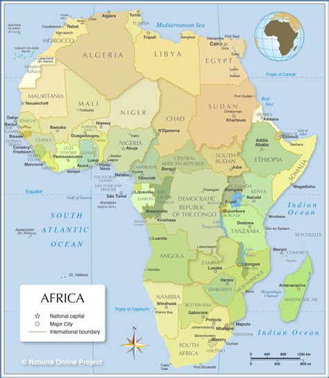 Africa Map Countries And Cities