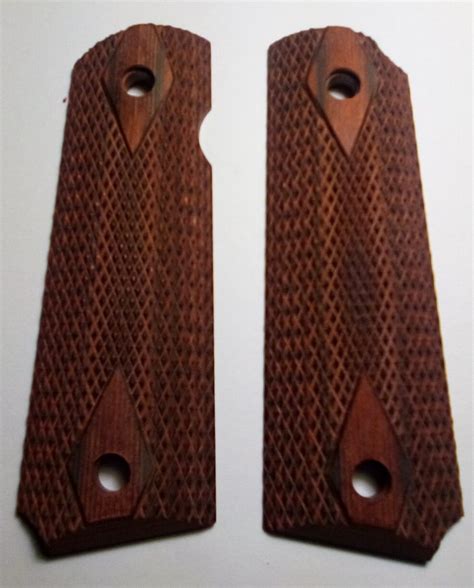 1911 1911a1 Wwi Wwii Wood Pistol Grips Double Diamond Ebay