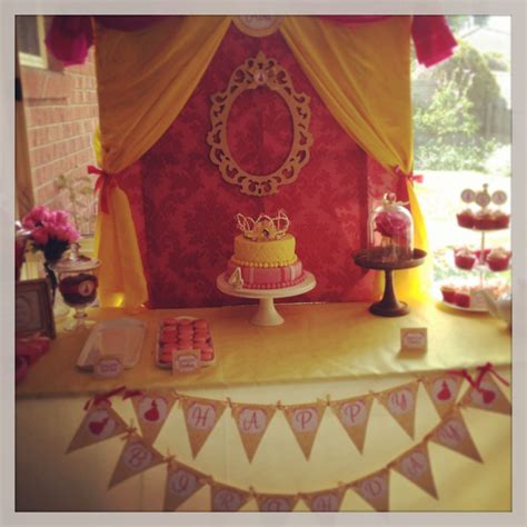 Avas Princess Belle 4th Birthday Party Table Belle Birthday Party