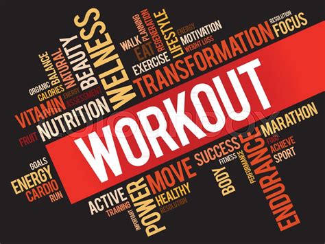 Workout Word Cloud Fitness Health Stock Vector Colourbox