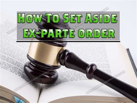 How To Set Aside Ex Parte Order