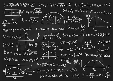 Physics Formulas Mathematical Equations Physics Theories Arithmetic Calculations Blackboard