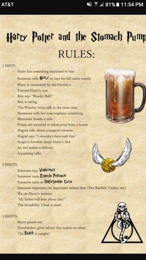 Harry potter drinking game | Harry potter drinks, Harry potter drinking