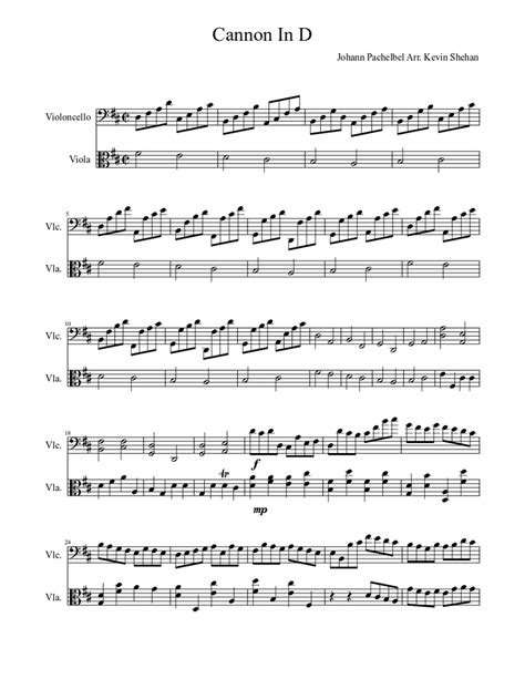 Canon In D Major Not Finished Sheet Music For Viola Solo Download