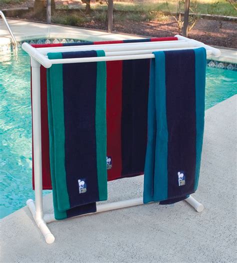 Another Towl Rack Idea Easy To Do Towel Rack Pool Pvc Pool Pool