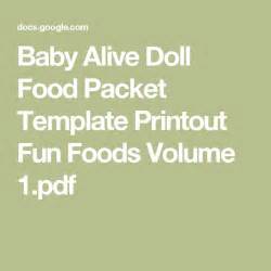 Free Baby Alive Doll Food Packets Template FREE PRINTABLE TEMPLATES