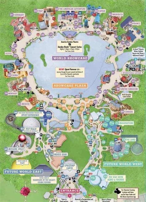 Walt Disney Epcot Map