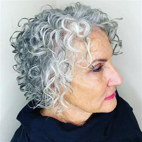 20 Elegant Hairstyles For Women Over 70 To Pull Off In 2020 Short Permed Hair Grey Curly Hair