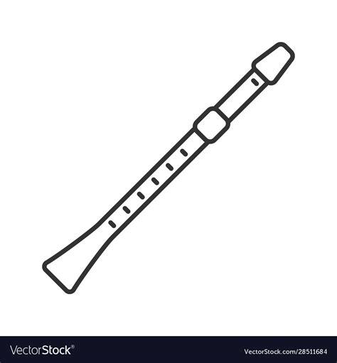 Flute Linear Icon Royalty Free Vector Image Vectorstock